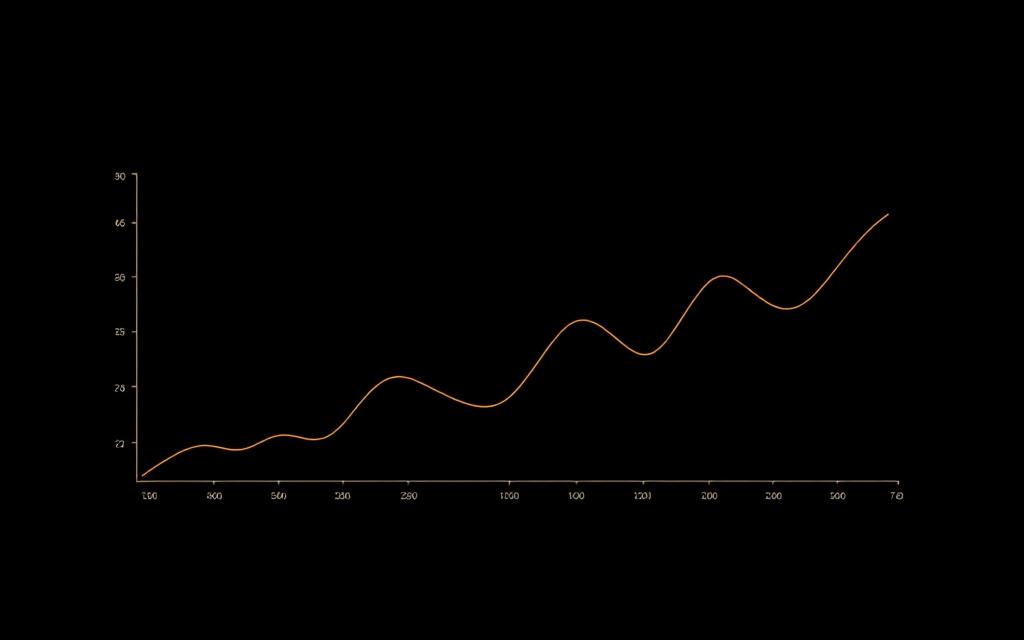 Abstract organic search performance line chart on a dark background